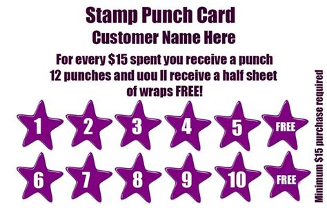 Business Punch Card Template For Customer Rewards