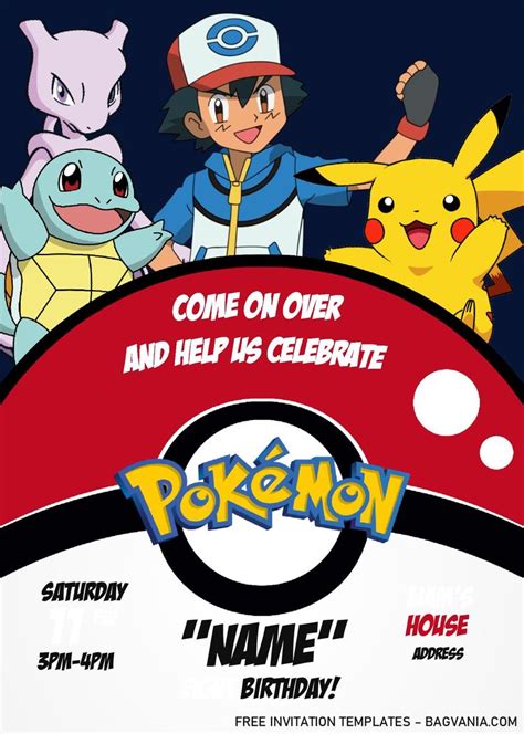 Catchy Free PokéMon Birthday Template For Kids