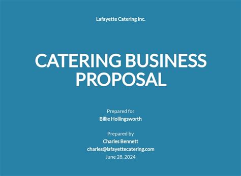 Catering Proposal Template Word Free Download Sample