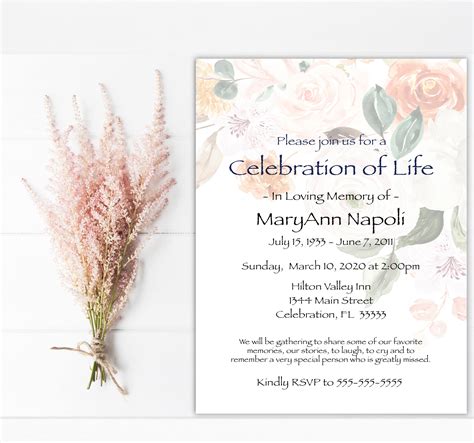 Celebration Of Life Invitation Template Ideas And Examples