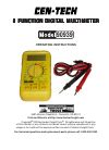 Cen Tech Multimeter User Manual Guide And Instructions