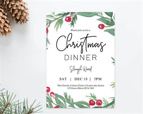 Christmas Dinner Invitation Template Ideas And Designs