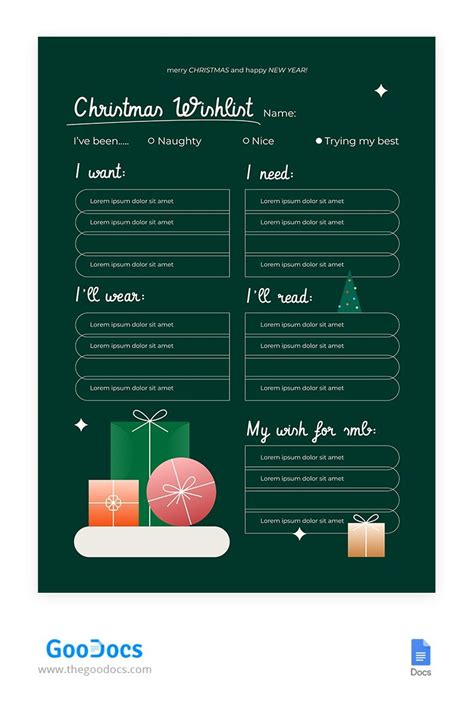 Christmas List Google Docs Template Made Easy