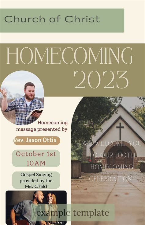 Church Homecoming Flyer Template Ideas And Designs