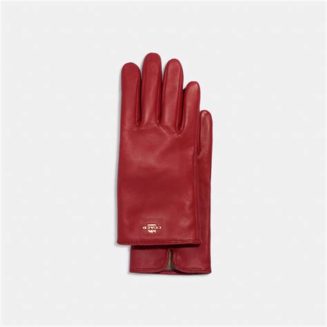 Coach Plaque Leather Tech Gloves For Stylish Hands