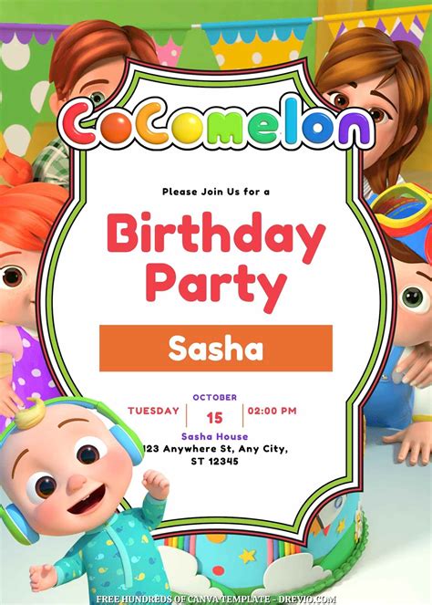 Cocomelon Birthday Invitation Template Free Download