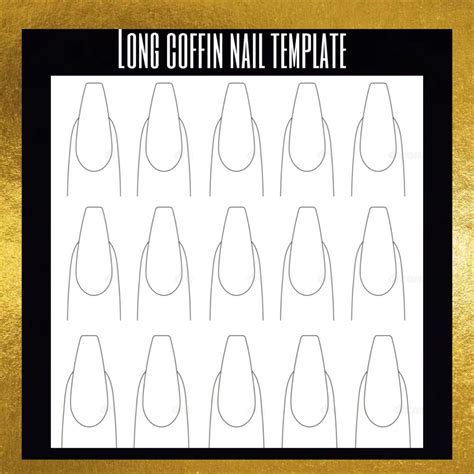 Coffin Nail Template Printable Design