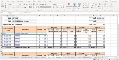 Construction Takeoff Template For Excel Users