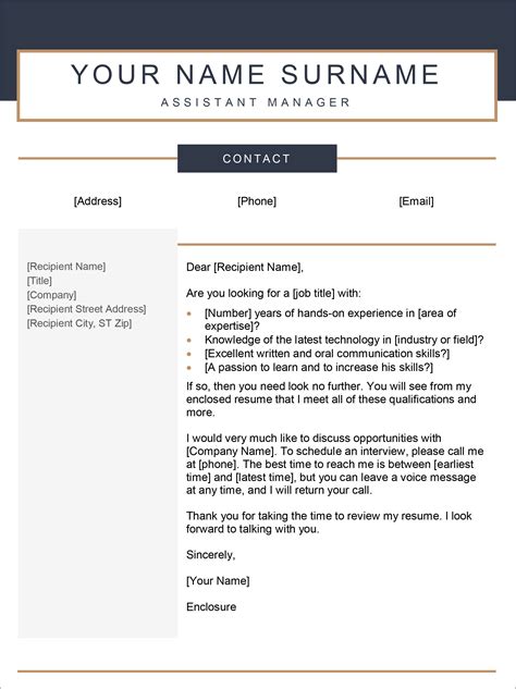 Cover Letter Template Word Download Free Examples