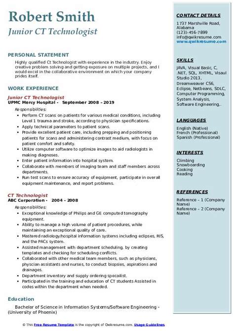 Crafting A Standout Ct Tech Resume