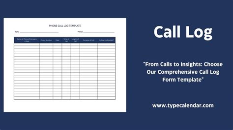 Create A Printable Call Log Template In Excel Easily