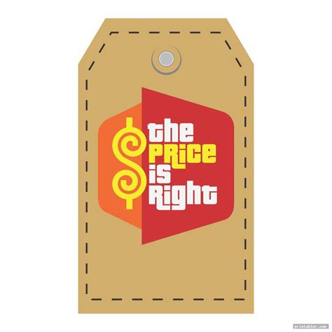 Create Your Own Price Is Right Name Tag Template