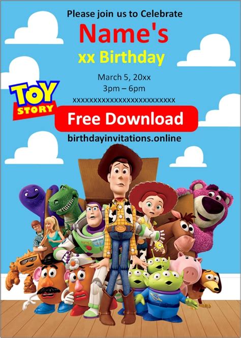 Create Your Own Toy Story Invitation Template