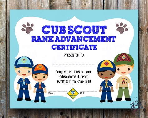 Cub Scout Certificate Templates For Awarding Young Achievers