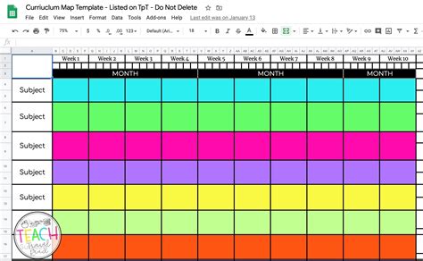 Curriculum Map Template Google Docs Made Easy