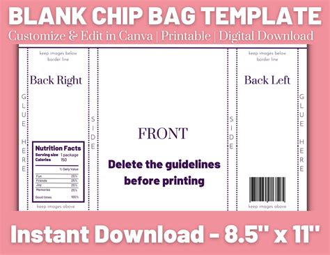 Customizable Chip Bag Template For Free Download