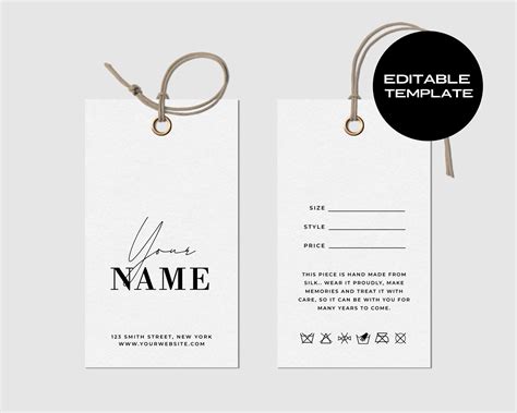 Customizable Clothing Tag Design Template For Your Brand