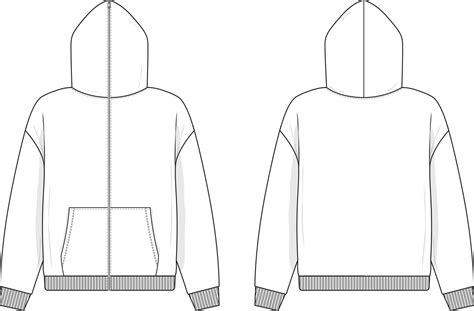 Customizable Zip Up Hoodie Template Png Download