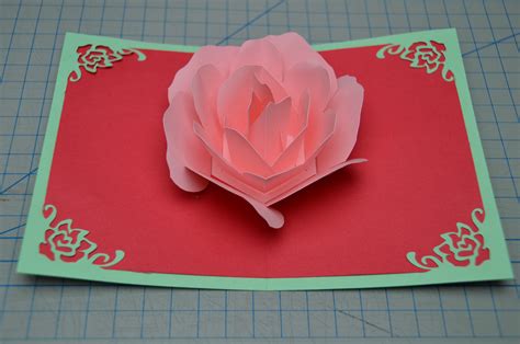 Diy Rose Pop Up Card Template Free Download