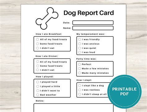 Doggy Report Card Template For Pawsome Pup Parents