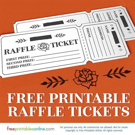 Downloadable Free Raffle Ticket Template Design