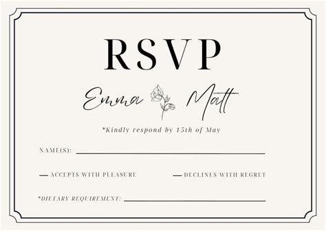 Downloadable Free Rsvp Card Template Design