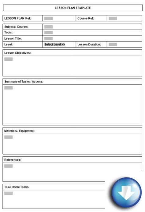 Editable Lesson Plan Template Word Free Download