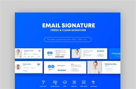 Email Signature Photoshop Template Free Download