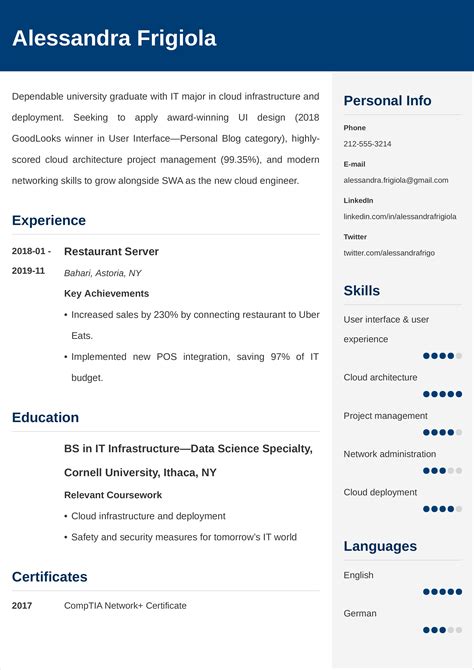 Entry Level It Resume Template And Writing Guide