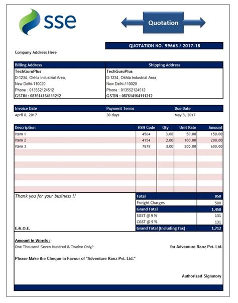 Excel Quotation Template With Database For Business Management