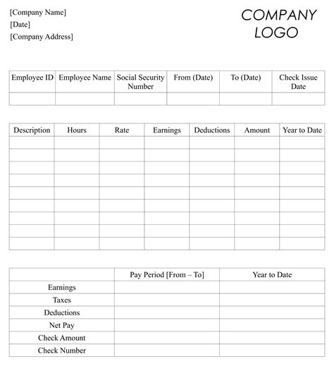 Fillable Payroll Check Template For Easy Payroll Processing