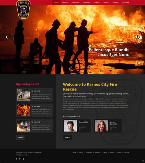 Fire Department Website Template Design Solutions