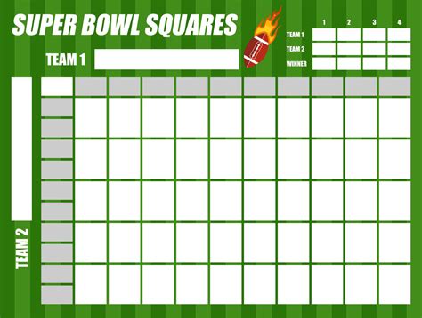 Football 50 Squares Pool Template Guide