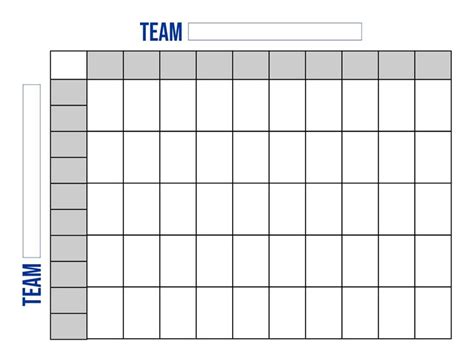 Football Squares Template Printable And Pool Guide