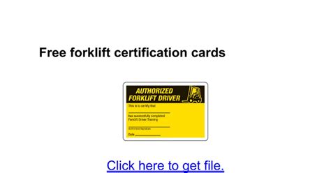 Forklift Certification Card Template Free Download