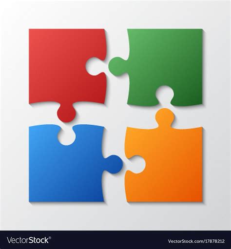 Free 4 Piece Puzzle Template For Powerpoint