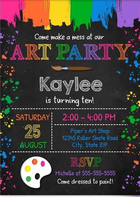 Free Art Party Invitation Templates You Can Customize