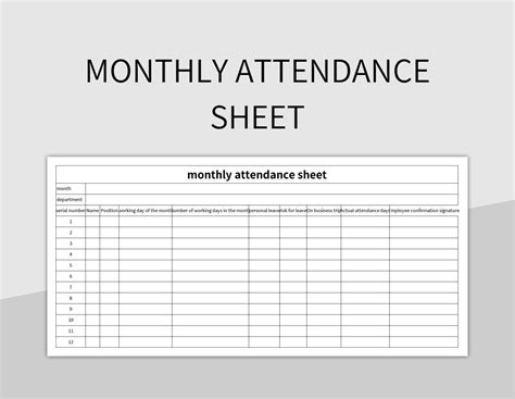 Free Attendance Sheet Template Excel Download