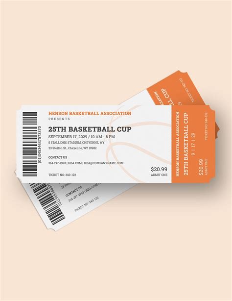 Free Basketball Ticket Template Download