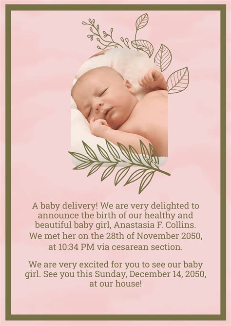 Free Birth Announcement Templates For New Parents