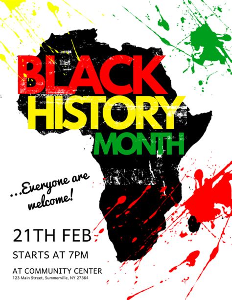 Free Black History Month Flyer Template Designs