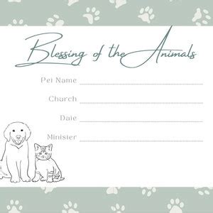 Free Blessing Of The Animals Certificate Templates Download