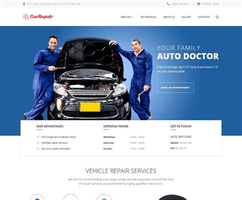 Free Car Repair Website Templates Download Now