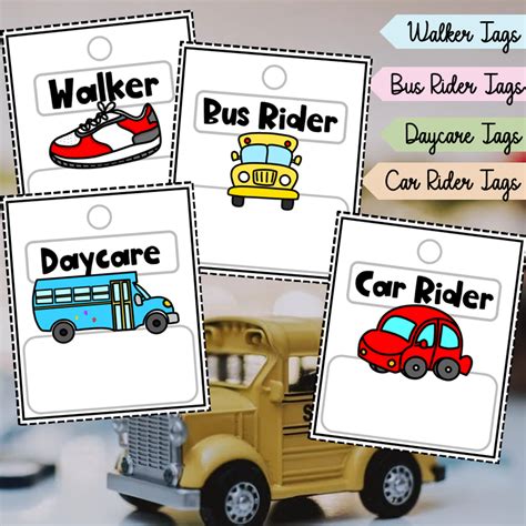 Free Car Rider Tags Template Printable For Parents