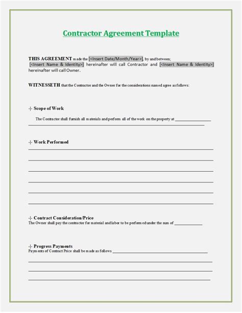 Free Contract Template Word Download