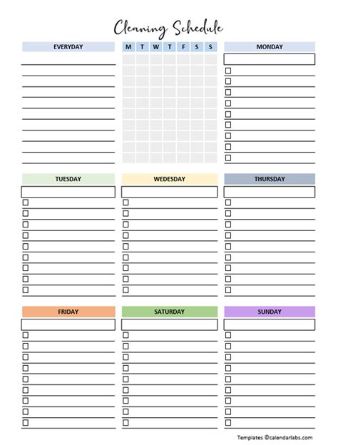 Free Editable Cleaning Schedule Template For A Spotless Home