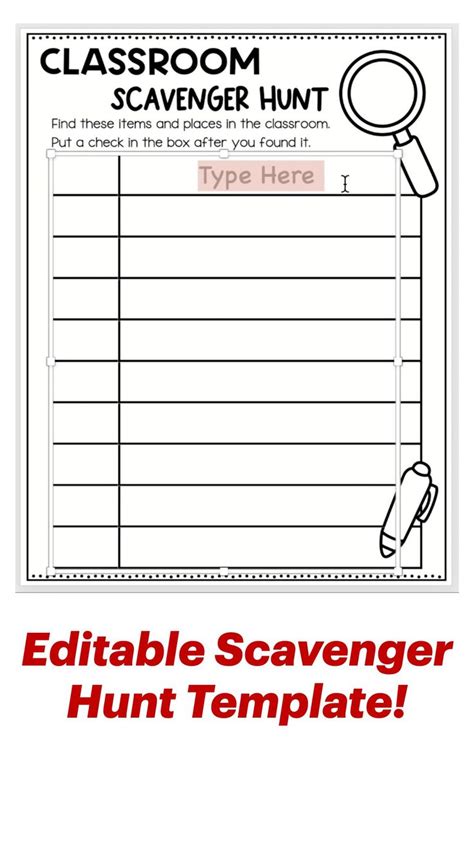 Free Editable Scavenger Hunt Template Download