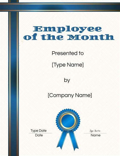 Free Employee Of The Month Certificate Template Download