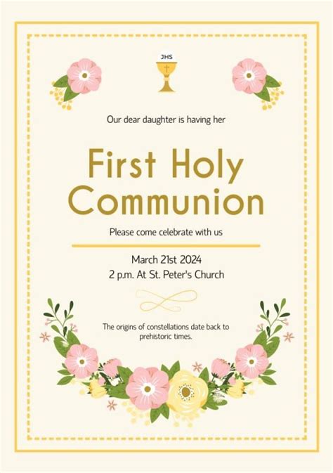 Free First Communion Invitation Templates To Download