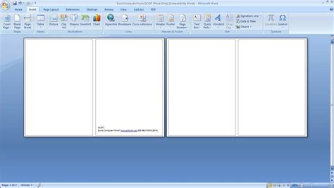 Free Foldable Card Template In Microsoft Word